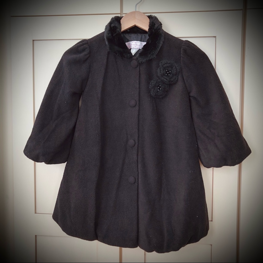 Sophia Young Designs Limited black Coat, girl sz 8